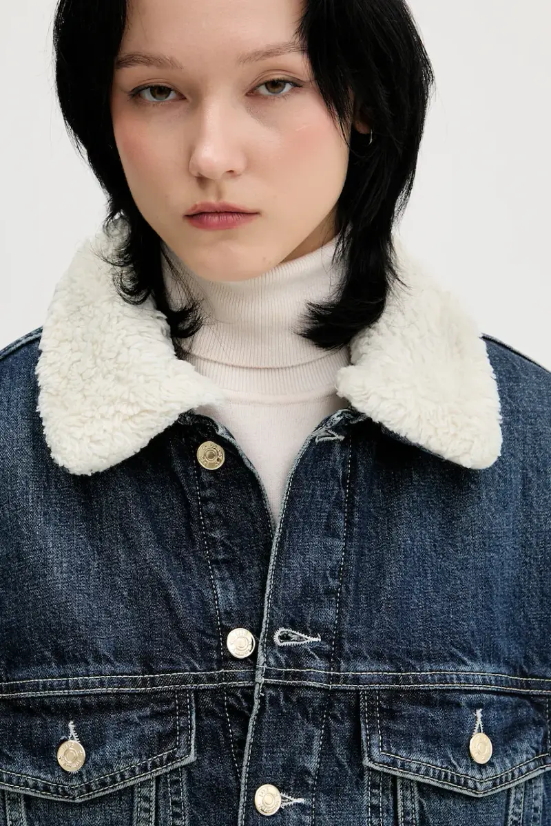 giacca di jeans colore blu navy DW0DW22485 miniatura 4