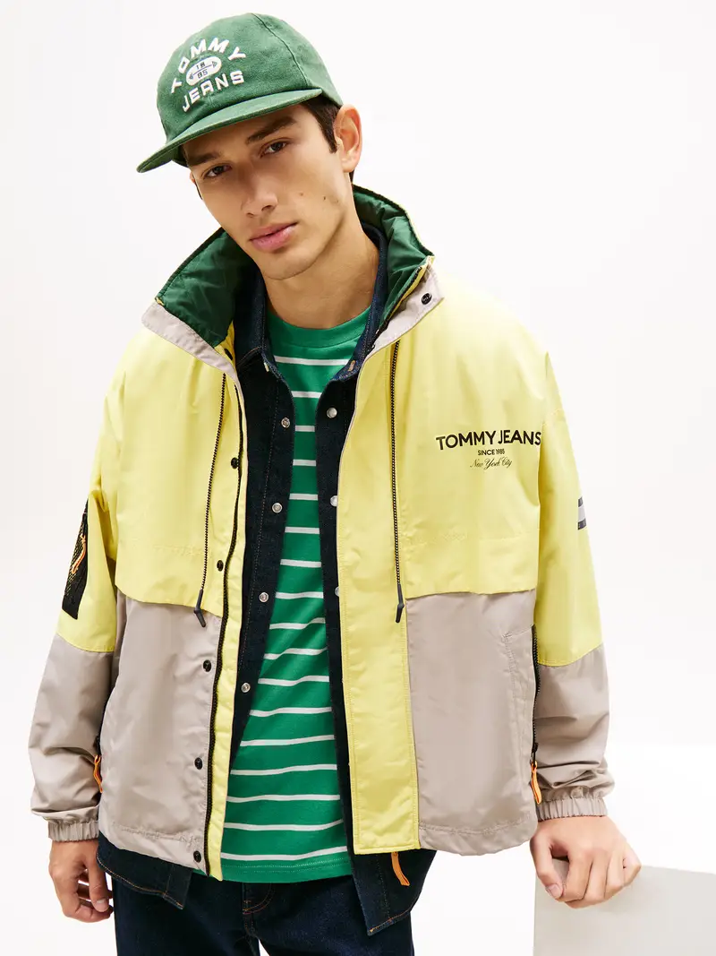 Giacca di mezza stagione giallo limone / greige / verde / nero miniatura 3