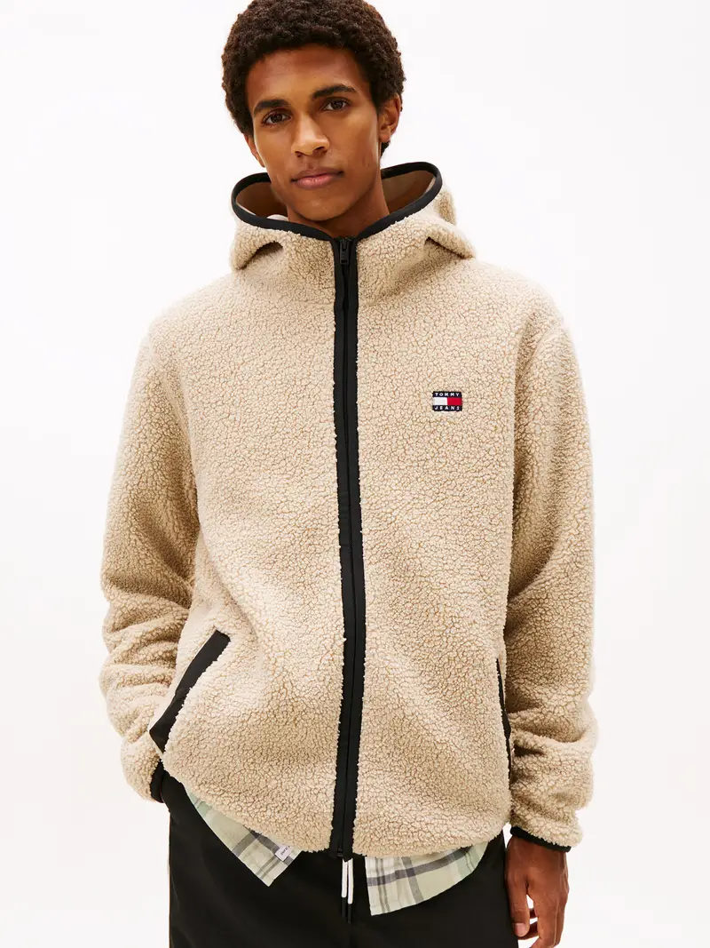 Giacca di pile beige miniatura 2