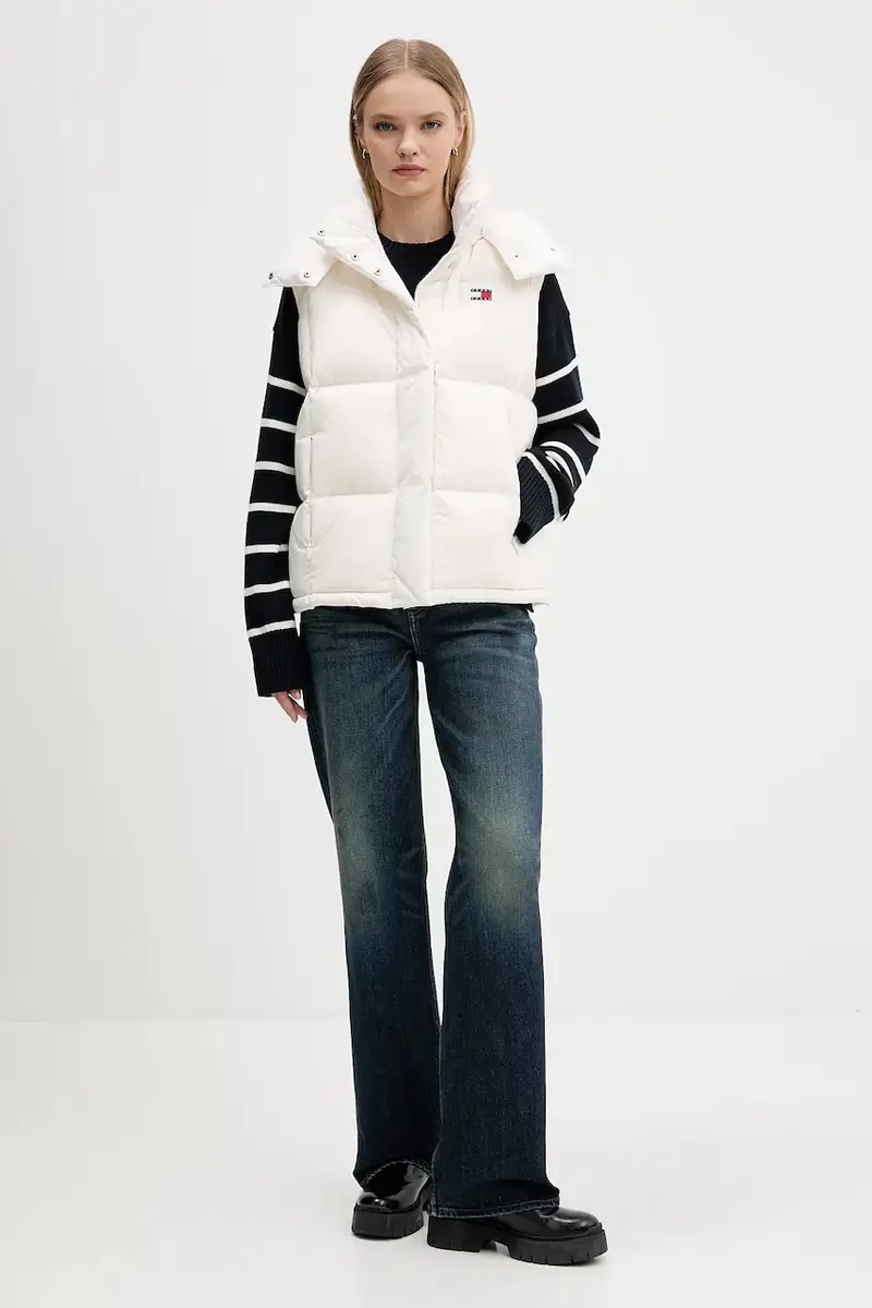 gilet in piuma colore beige DW0DW21627 miniatura 2