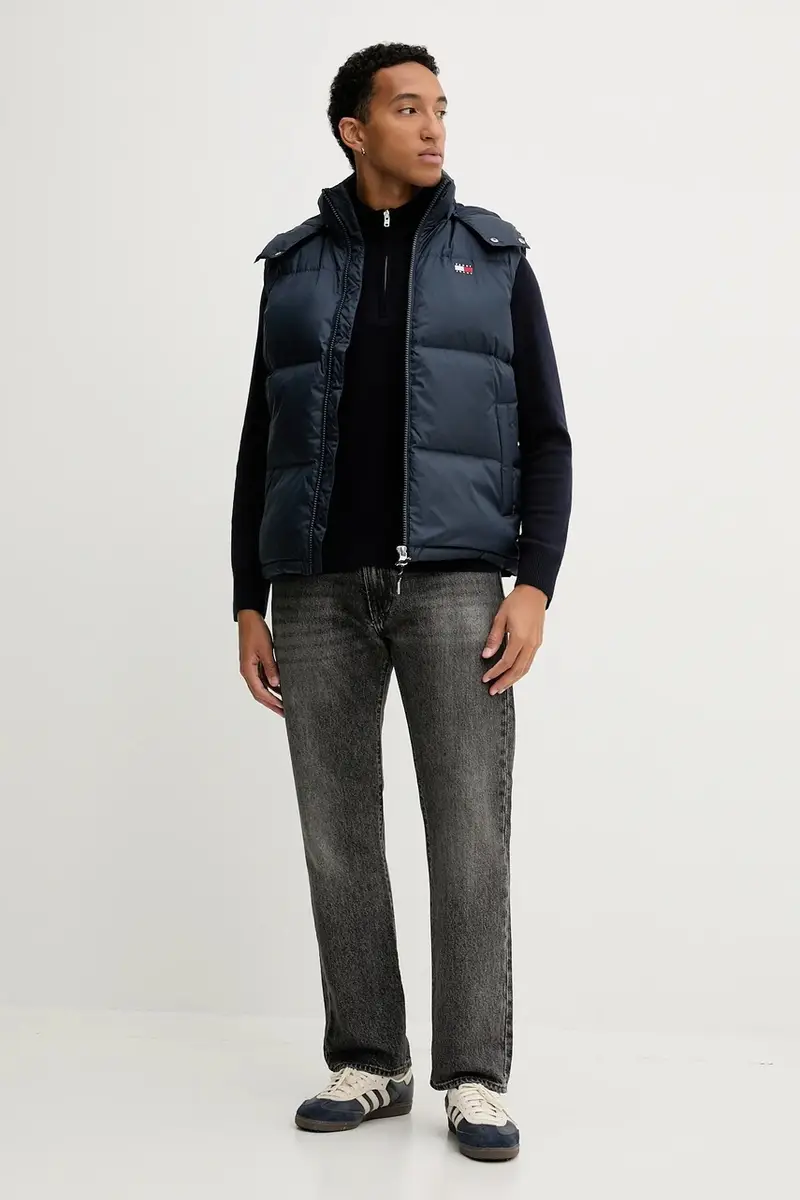 gilet in piuma colore blu navy DM0DM22068 miniatura 2