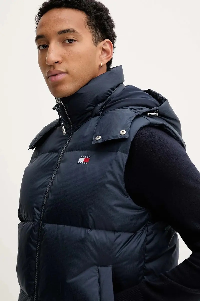 gilet in piuma colore blu navy DM0DM22068 miniatura 4