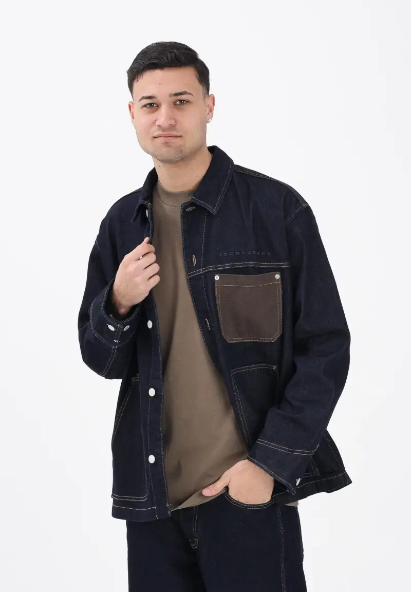 Giubbotto in denim scuro da uomo miniatura 2