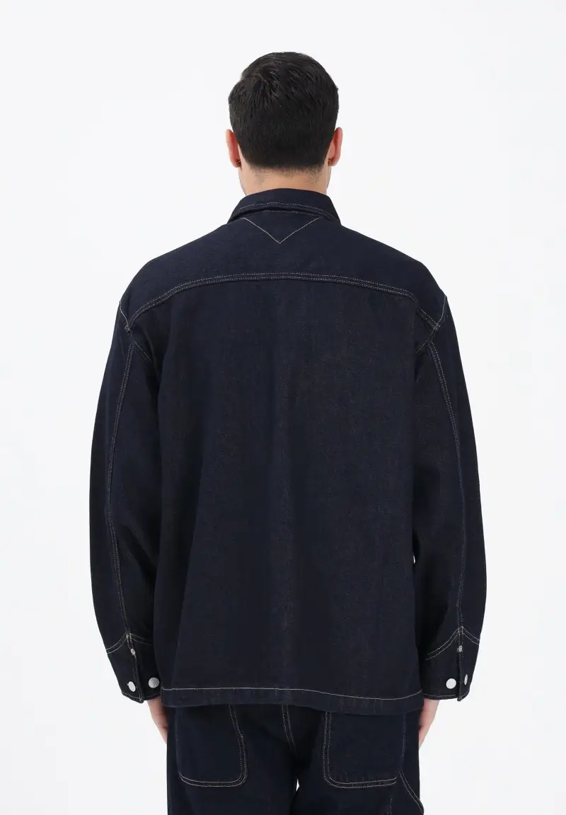 Giubbotto in denim scuro da uomo miniatura 3