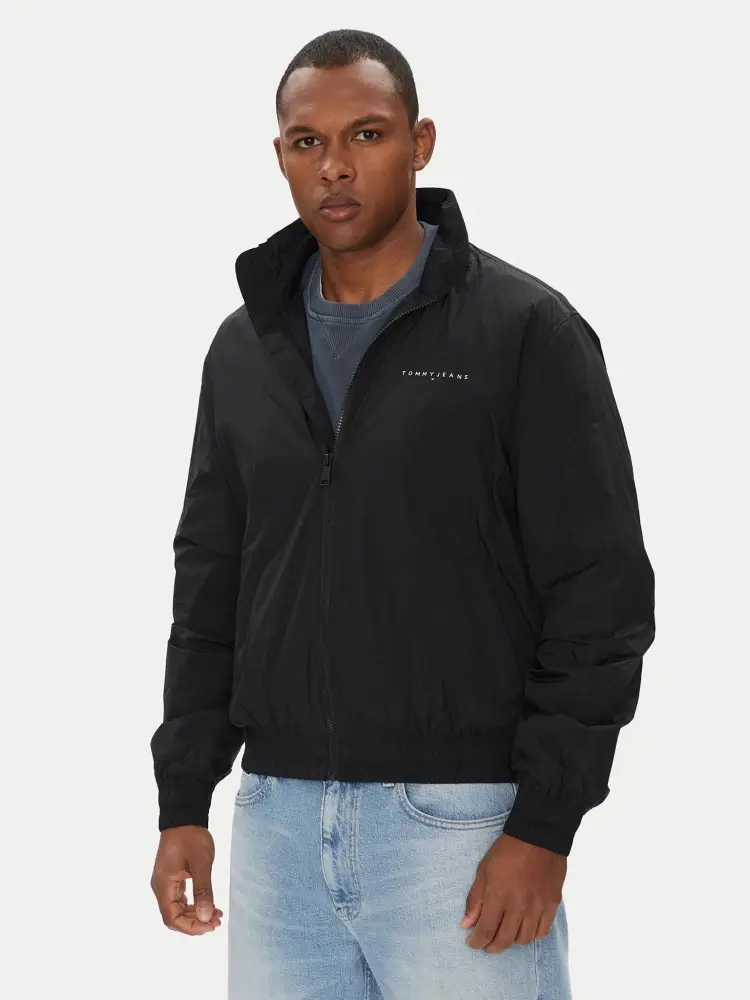 giubbotto nero uomo leggero mini logo sul petto