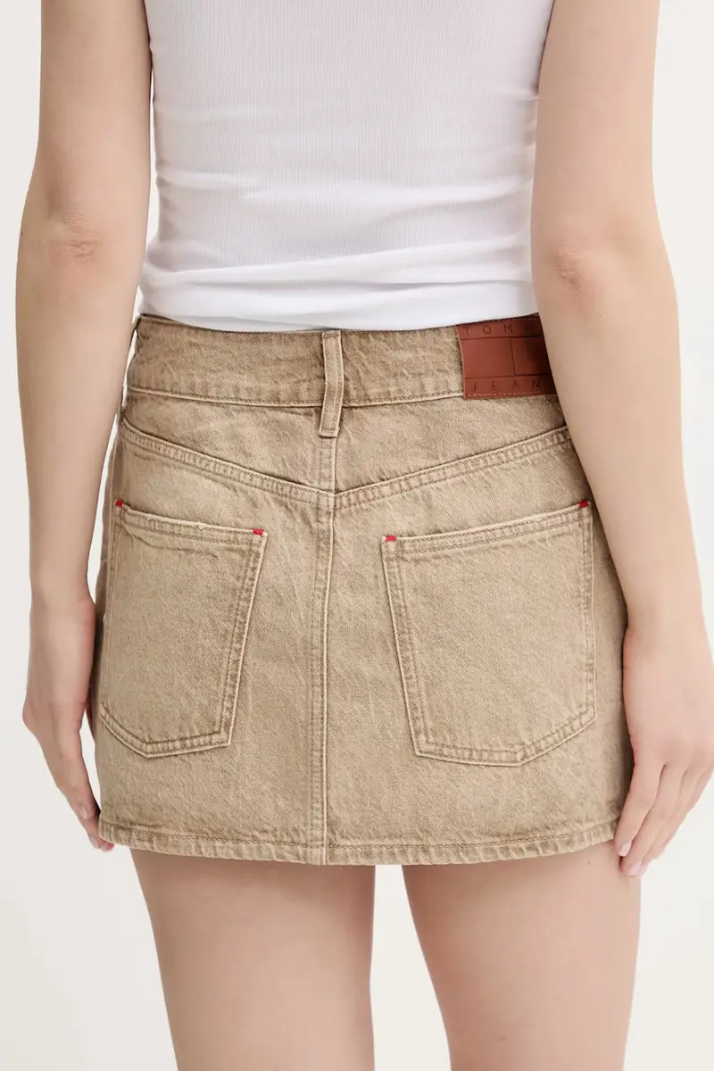 gonna di jeans colore beige DW0DW20134 miniatura 3