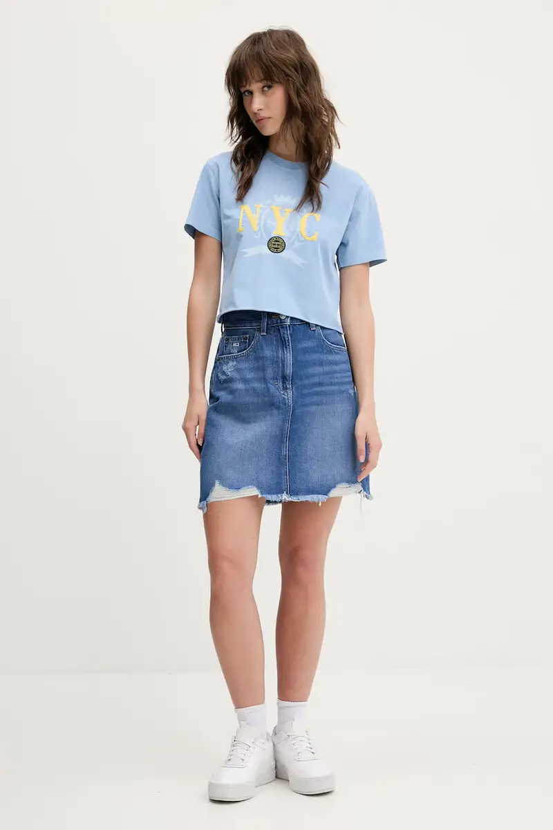 gonna di jeans colore blu DW0DW20135 miniatura 2