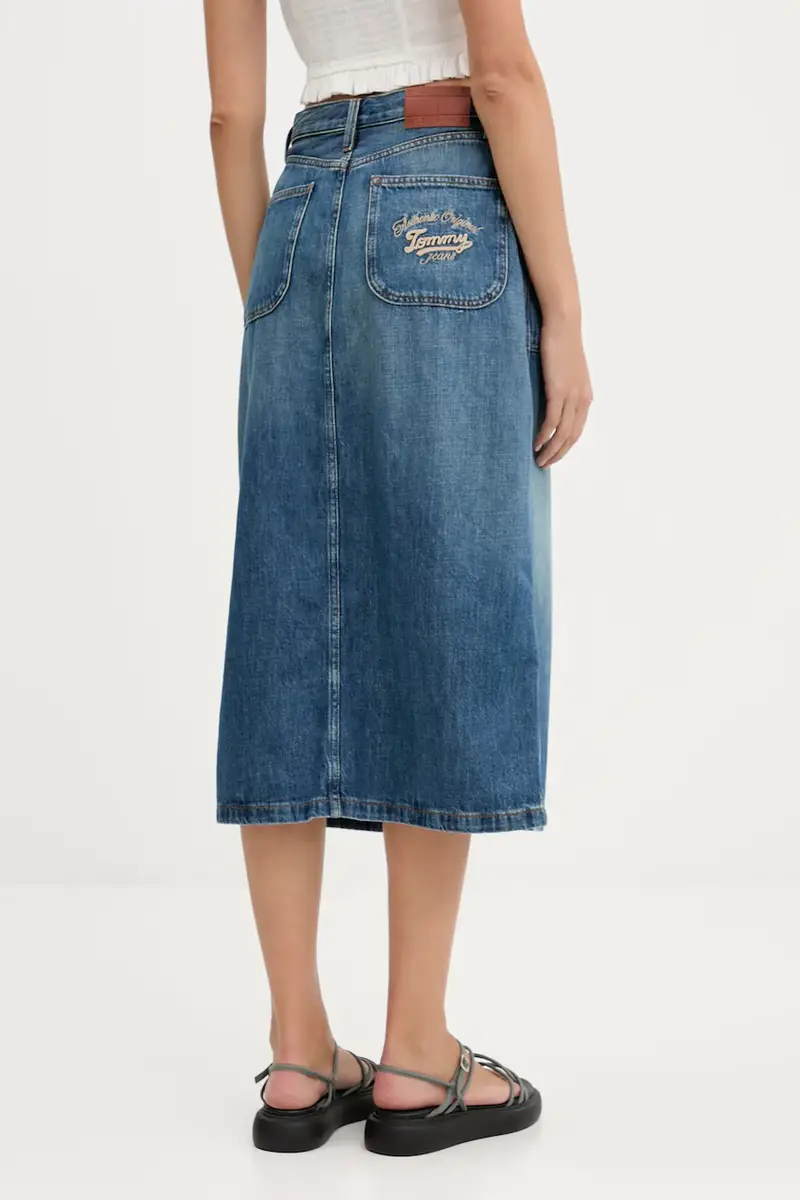 gonna di jeans colore blu DW0DW21070 miniatura 3