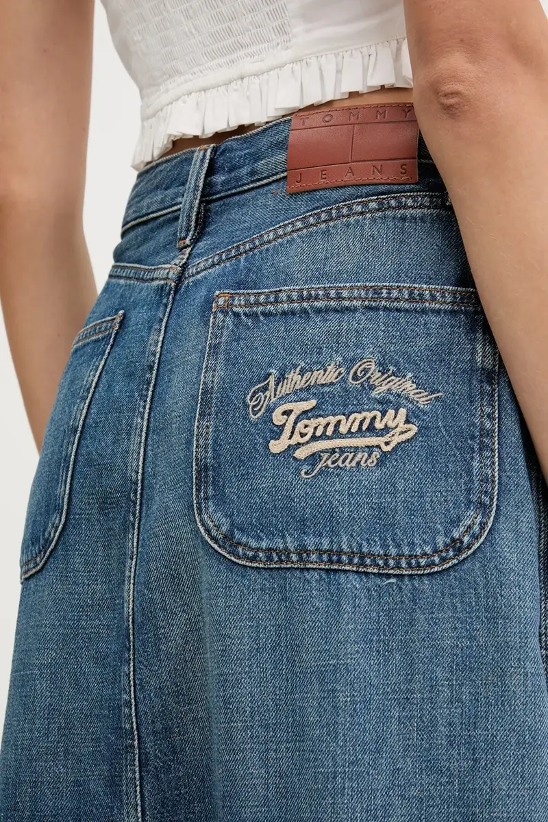 gonna di jeans colore blu DW0DW21070 miniatura 4