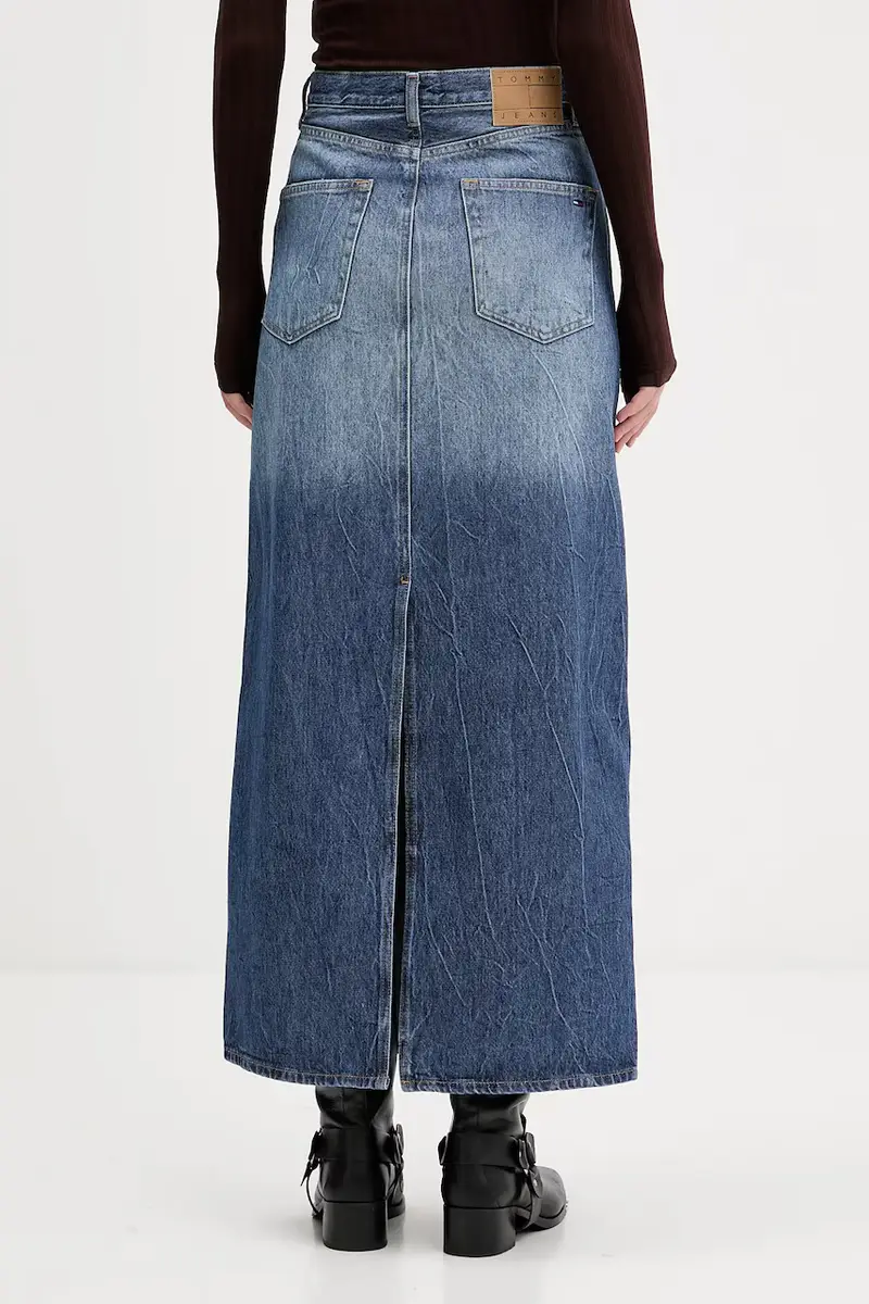 gonna di jeans colore blu navy DW0DW21577 miniatura 3