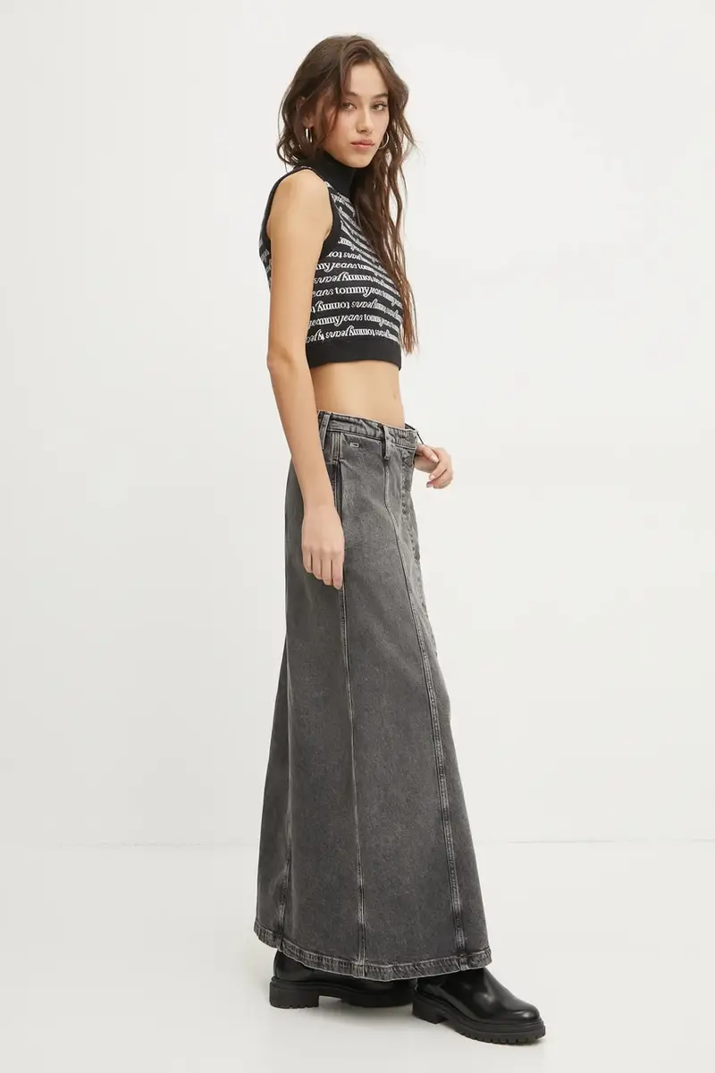 gonna di jeans colore grigio DW0DW19799 miniatura 2