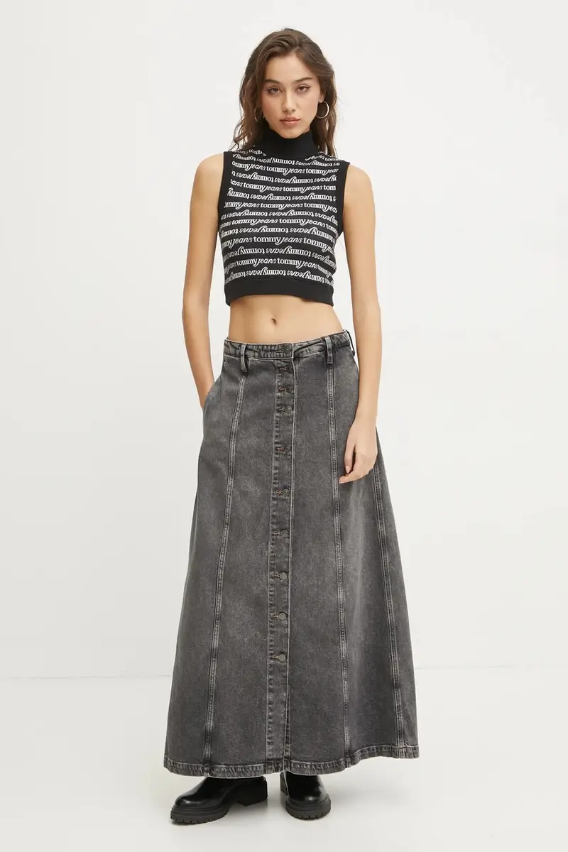 gonna di jeans colore grigio DW0DW19799 miniatura 4