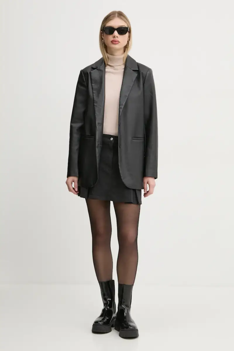 gonna di jeans colore nero DW0DW19366 miniatura 2