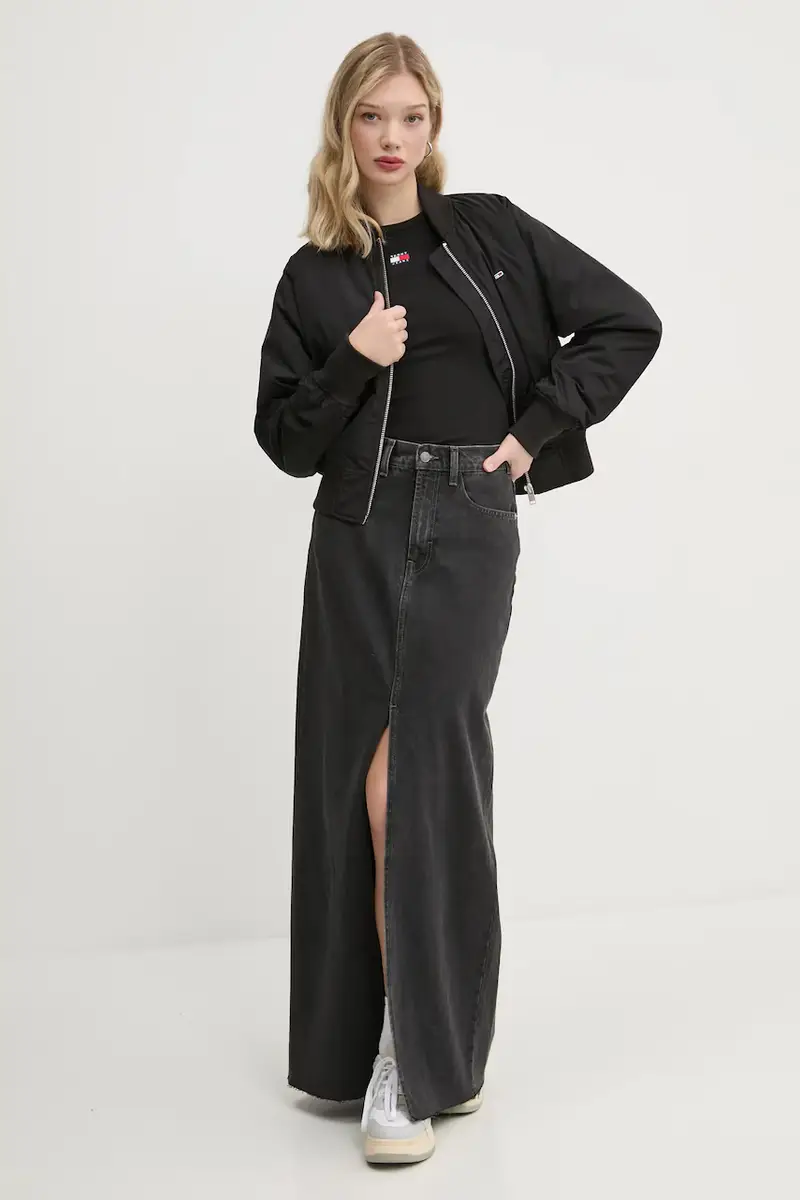 gonna di jeans colore nero DW0DW20554 miniatura 2