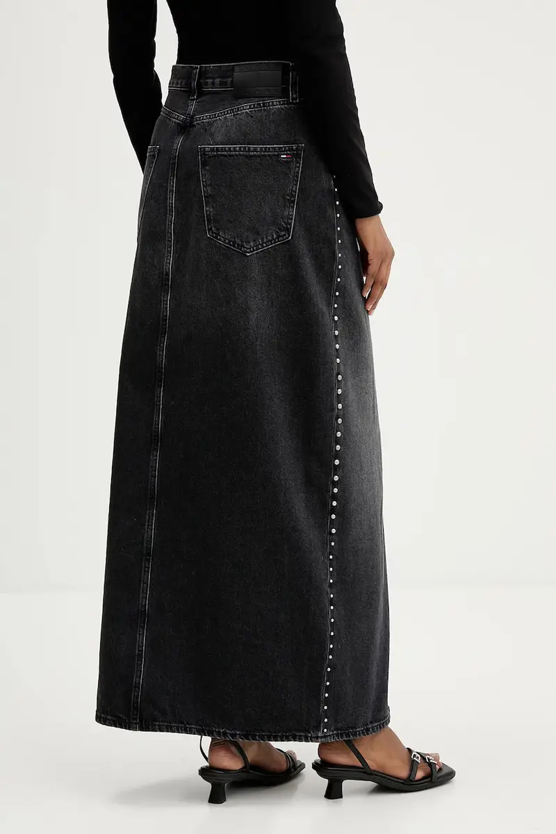 gonna di jeans colore nero DW0DW21576 miniatura 3