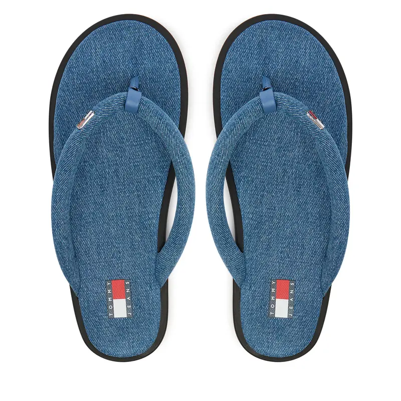 Infradito Tommy Jeans Tjw Padded Denim Casual Sandal EN0EN03021 Blu