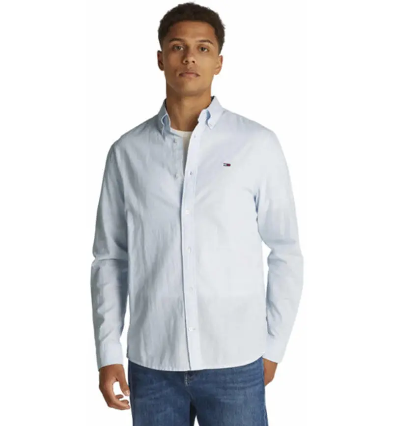Linen Blend M - camicia maniche lunghe - uomo Blue