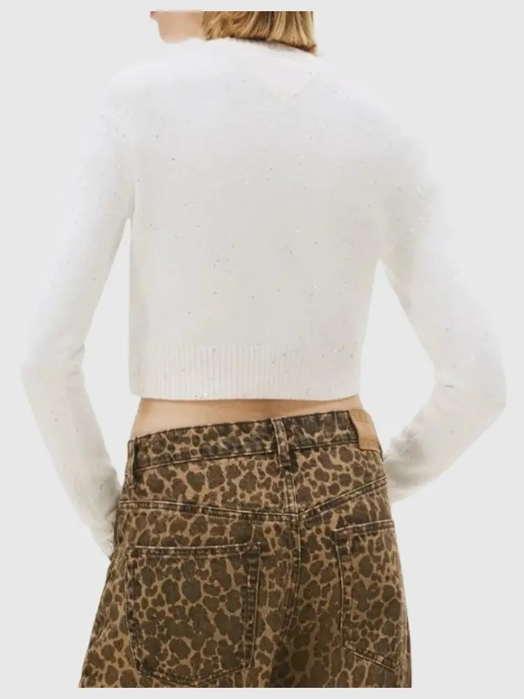 maglia bianca donna logo sul davanti miniatura 2