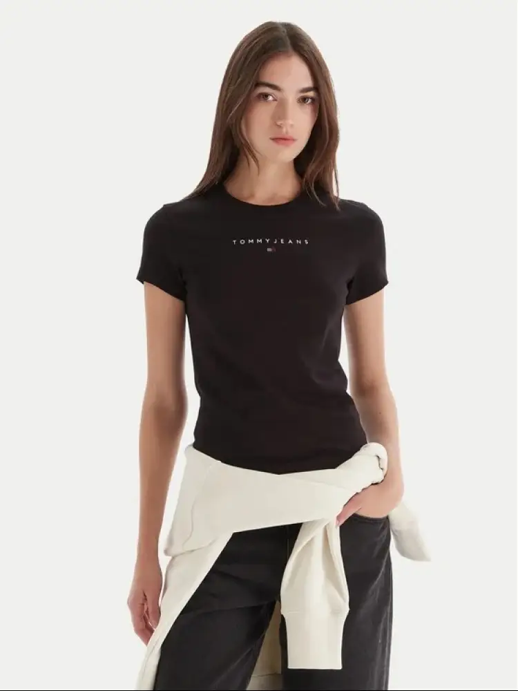 maglia nera donna logo sul davanti