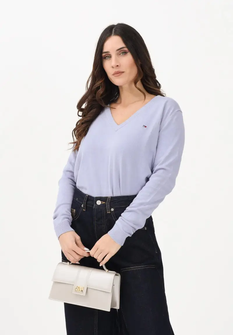 Maglioncino lilla da donna con logo miniatura 2