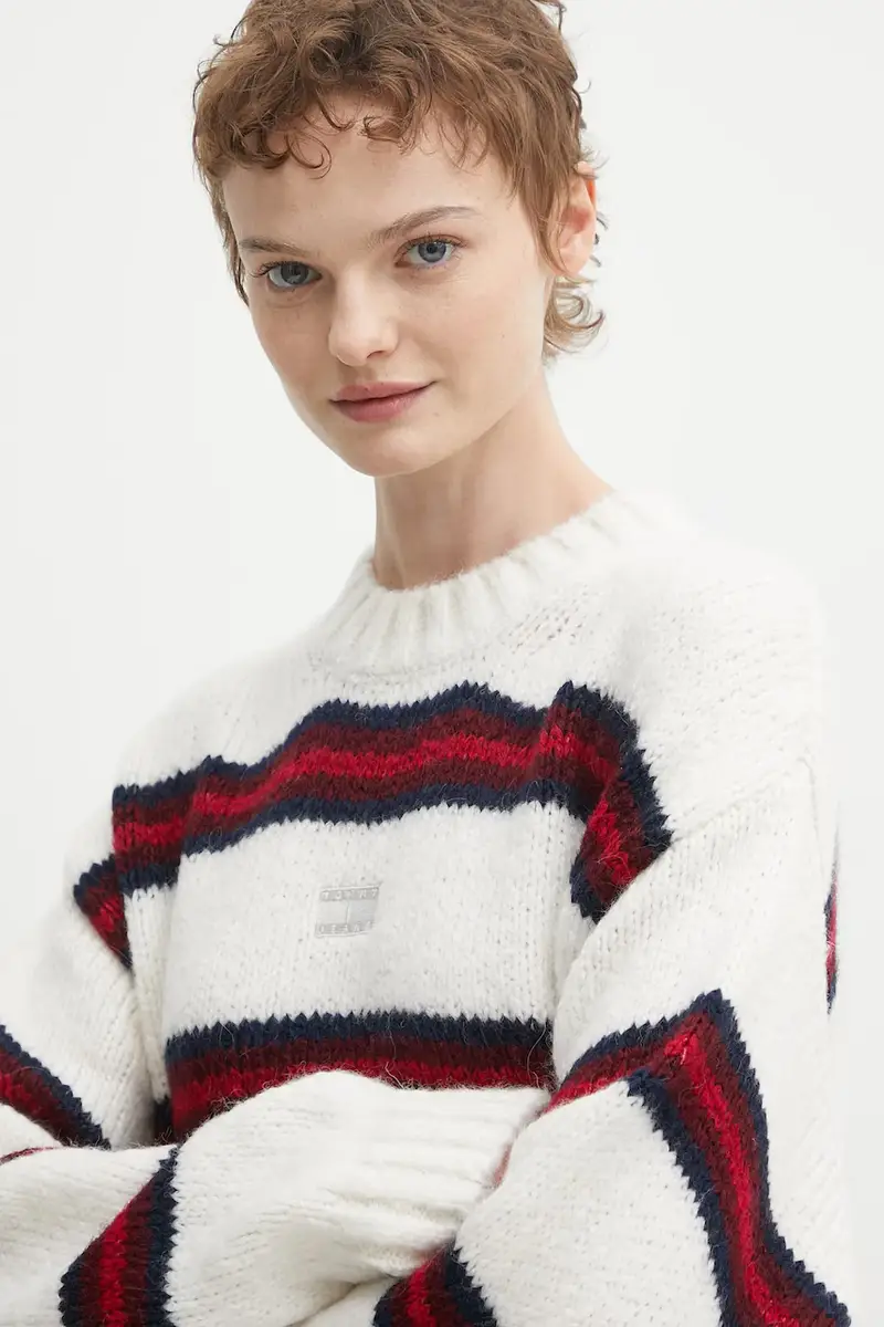 maglione con alpaca colore beige DW0DW21679 miniatura 4