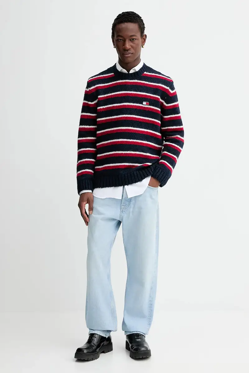 maglione con alpaca colore blu navy DM0DM22109 miniatura 2