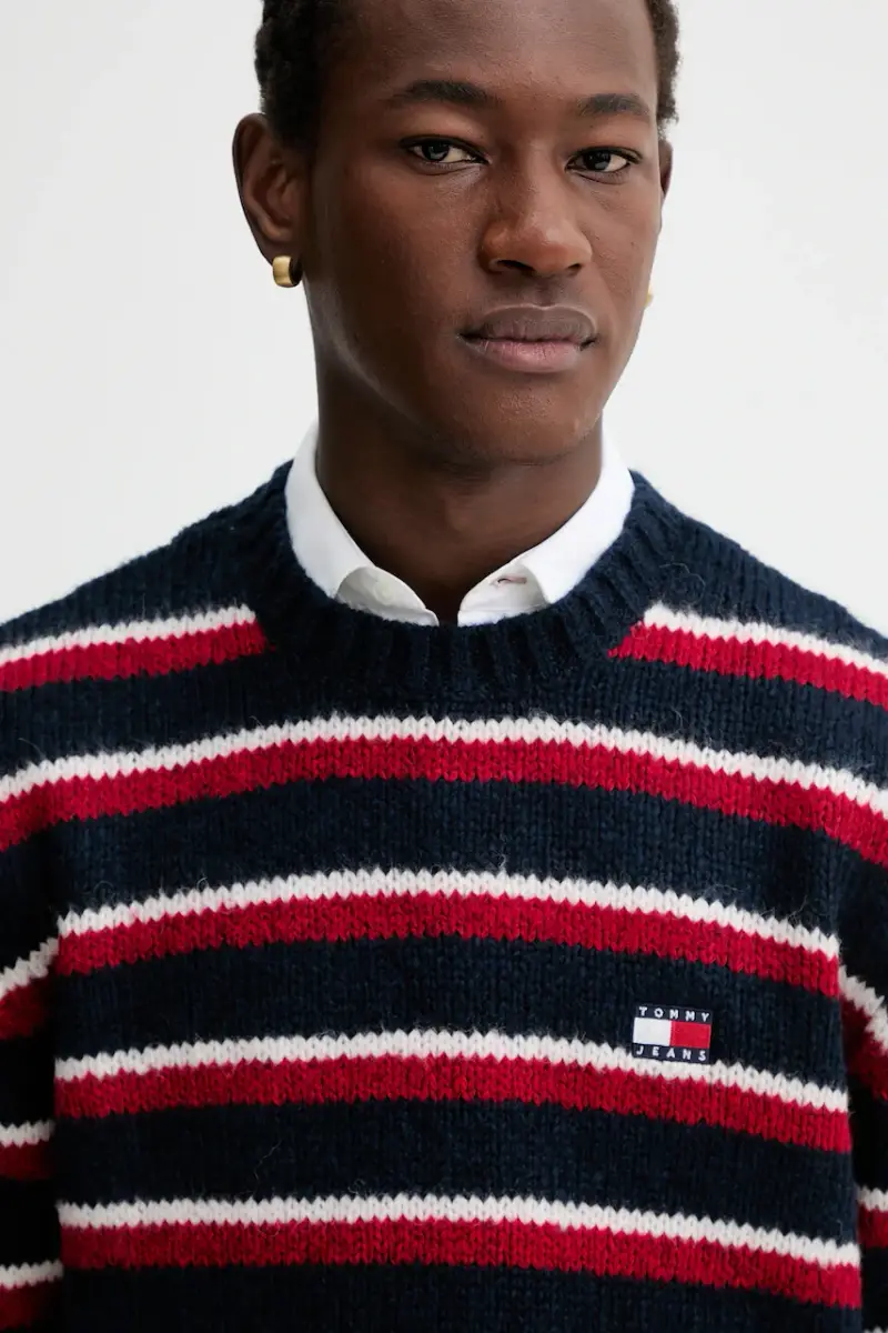 maglione con alpaca colore blu navy DM0DM22109 miniatura 4