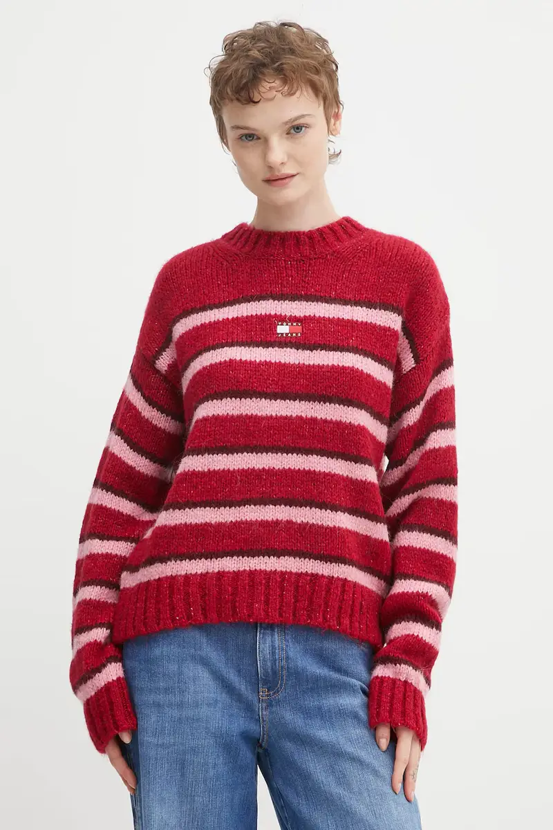 maglione con alpaca colore rosso DW0DW21679