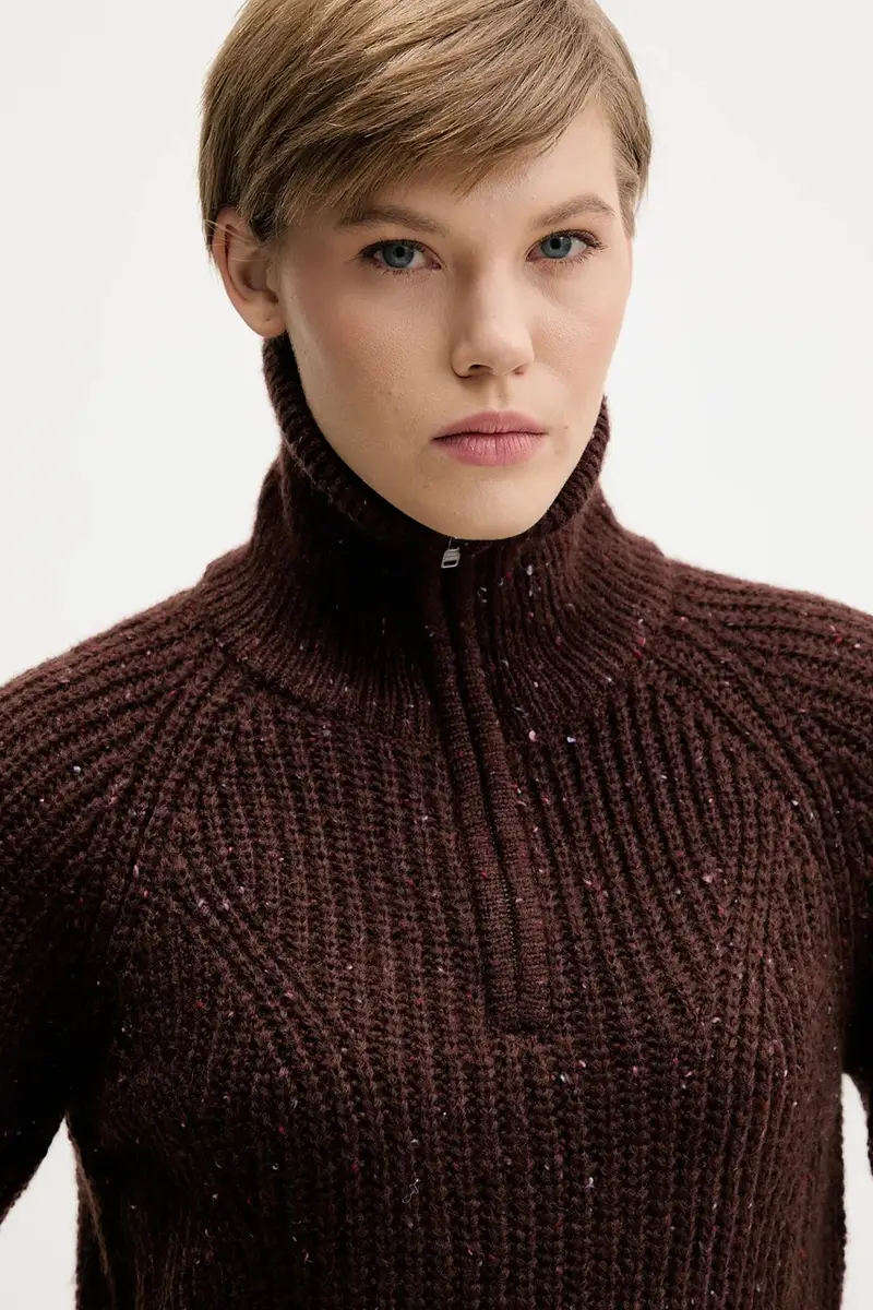 maglione con lana colore marrone DW0DW21686 miniatura 4