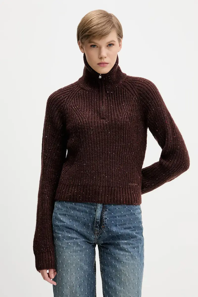 maglione con lana colore marrone DW0DW21686