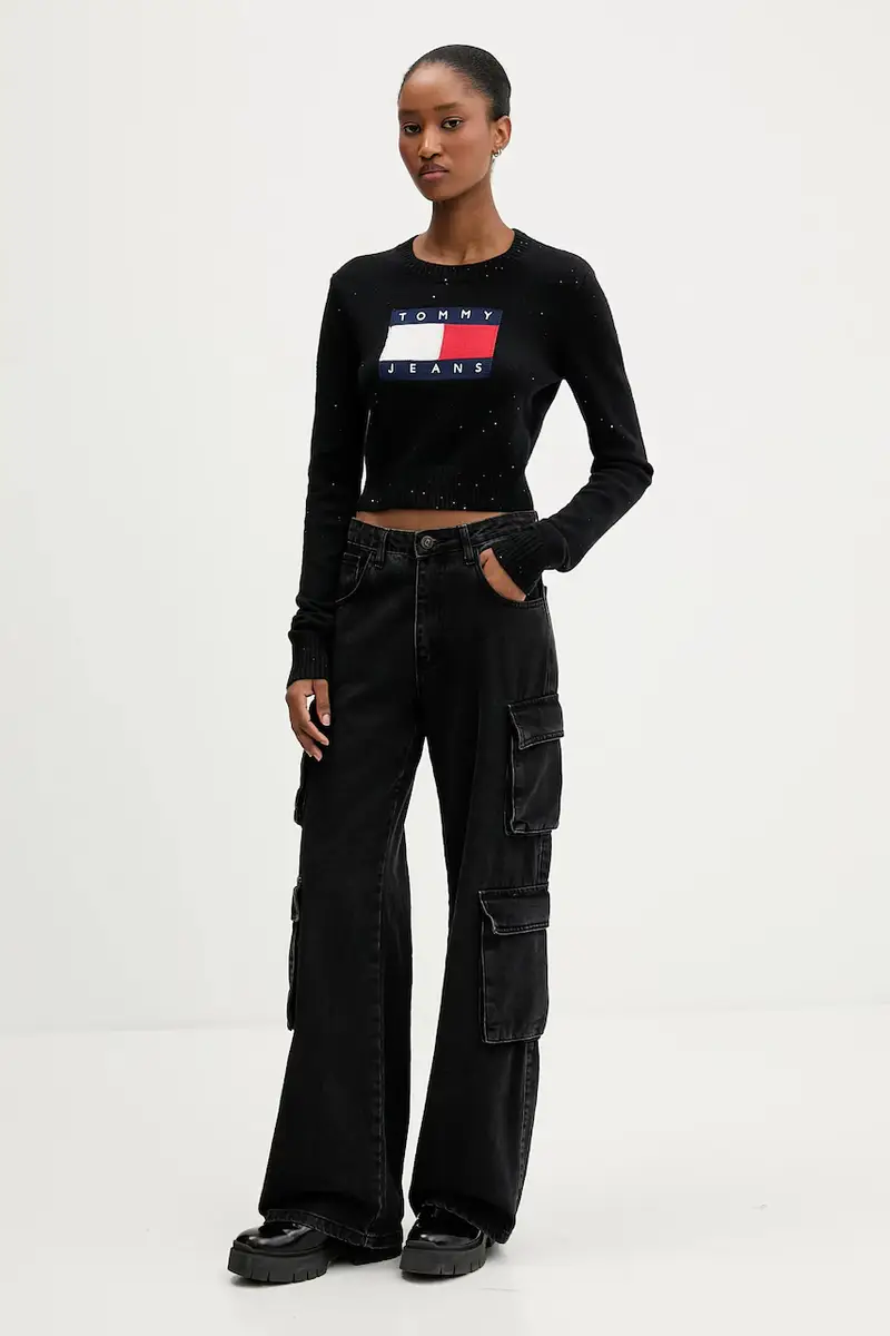 maglione donna colore nero DW0DW21690 miniatura 2