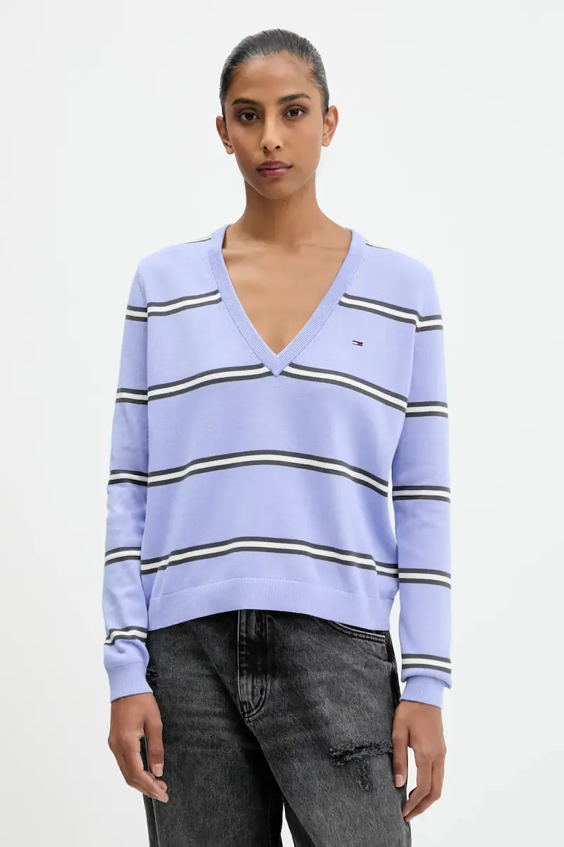 maglione in cotone colore blu DW0DW19888