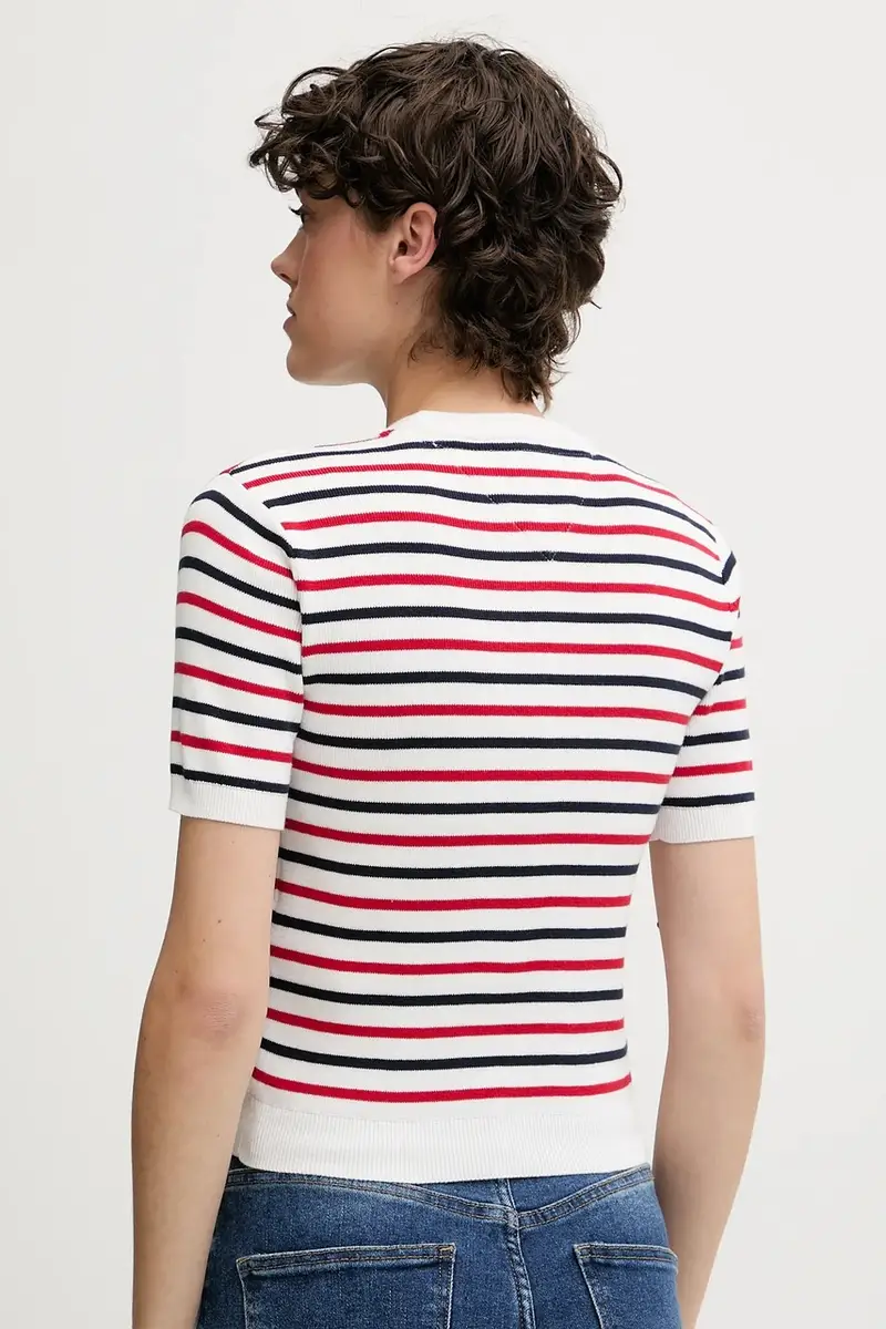 maglione in cotone colore blu navy DW0DW19336 Bianco miniatura 2