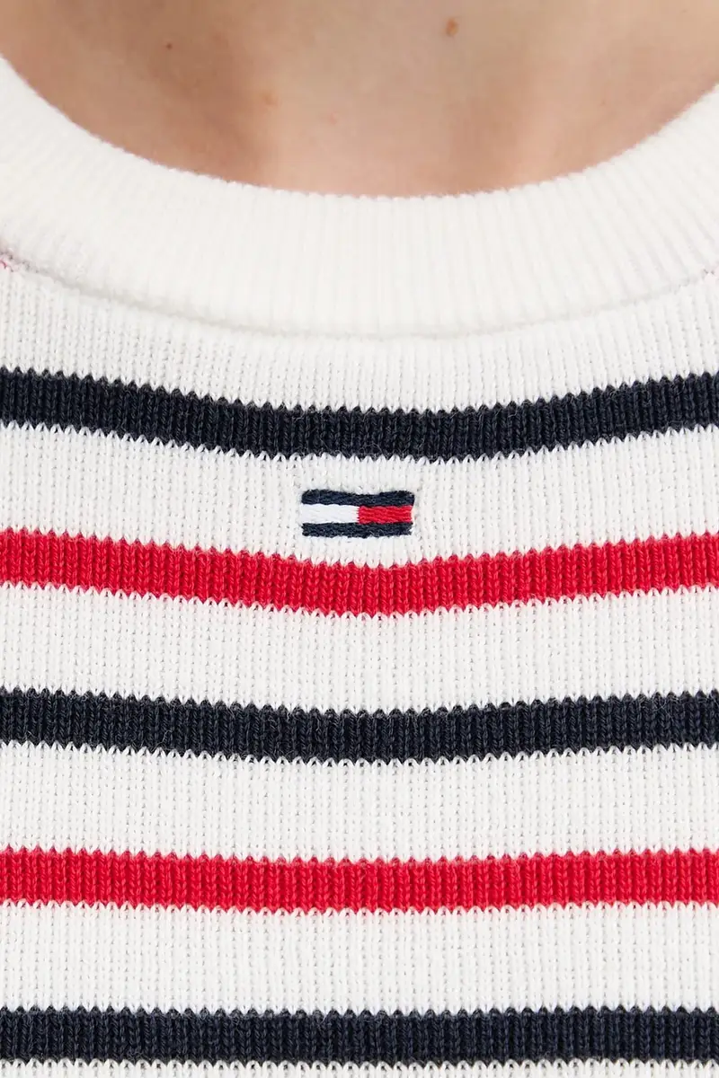 maglione in cotone colore blu navy DW0DW19336 Bianco miniatura 4