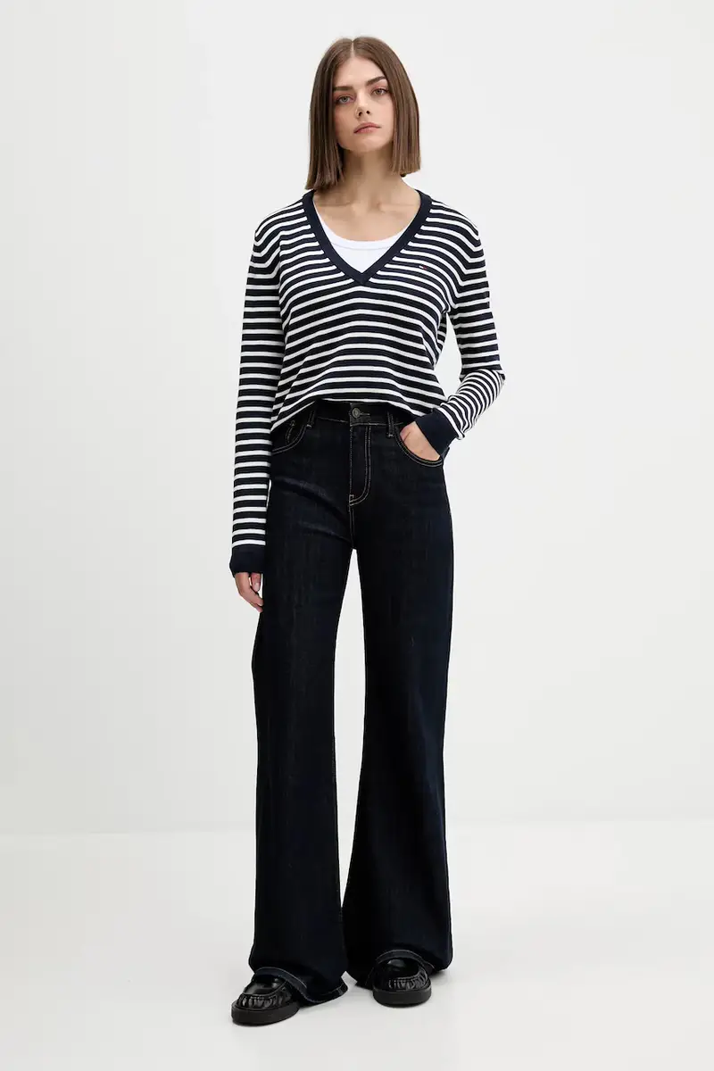 maglione in cotone colore blu navy DW0DW19888 miniatura 2