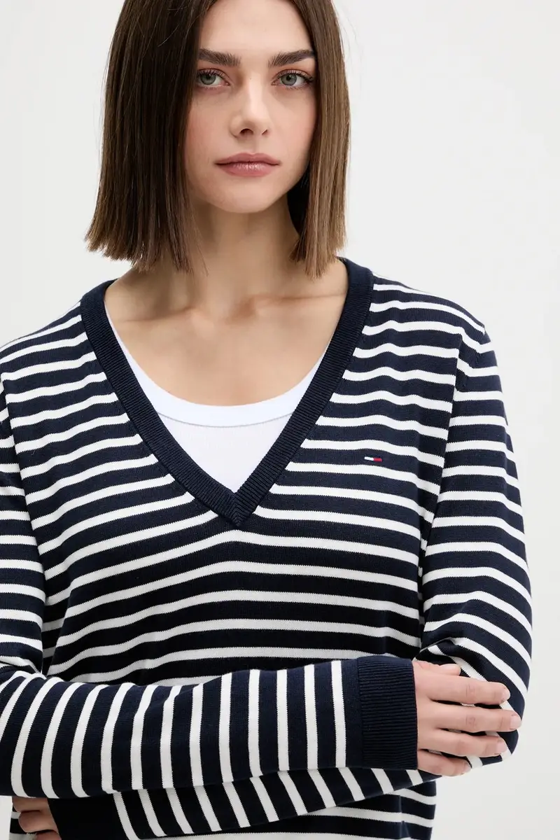 maglione in cotone colore blu navy DW0DW19888 miniatura 4