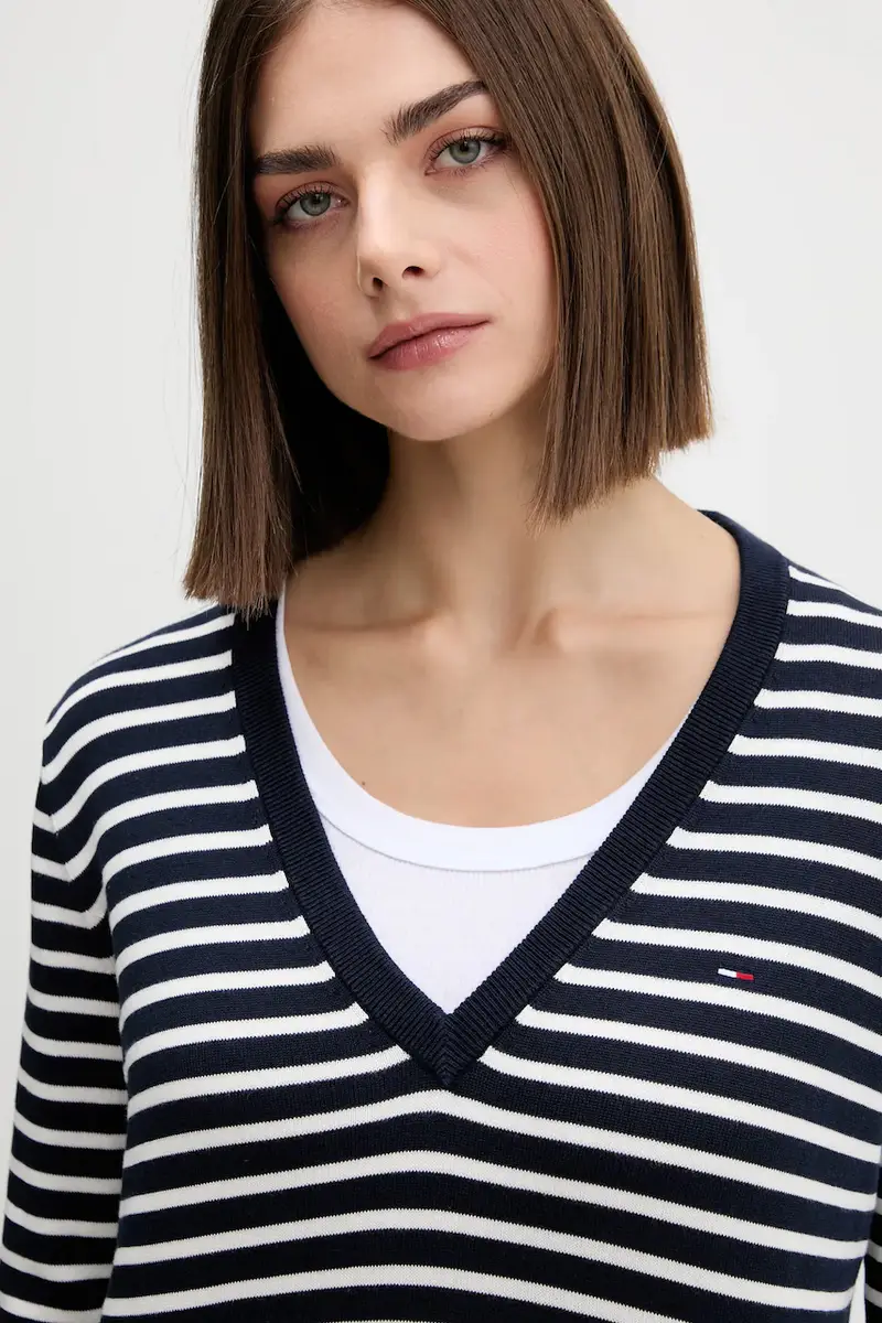 maglione in cotone colore blu navy DW0DW19888 miniatura 5