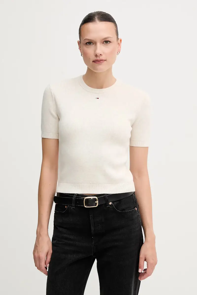 maglione in cotone colore giallo DW0DW19336 Beige