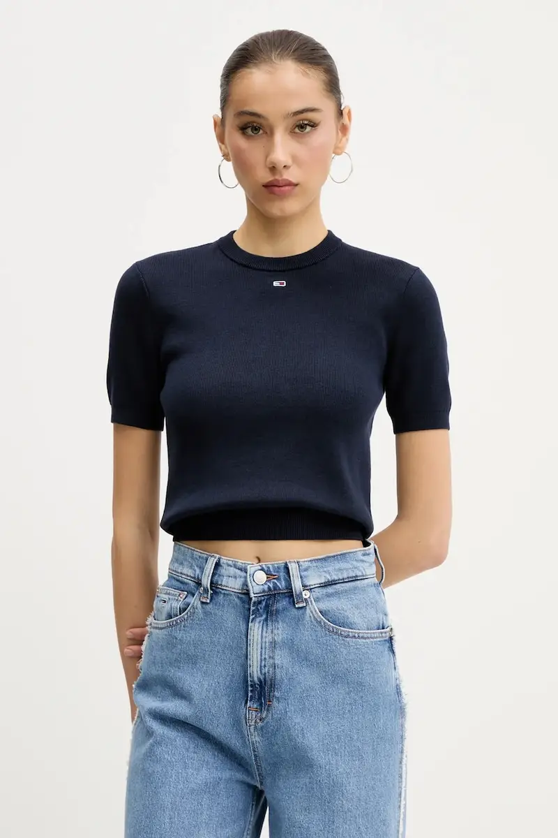 maglione in cotone colore giallo DW0DW19336 Blu navy