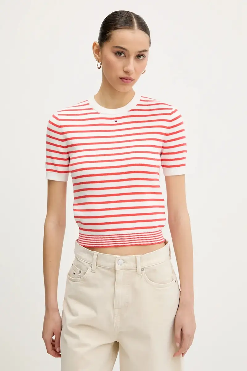 maglione in cotone colore giallo DW0DW19336 Rosso