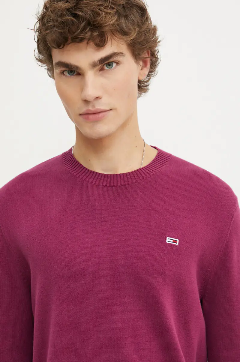 maglione in cotone colore granata DM0DM18895 Violetto miniatura 3