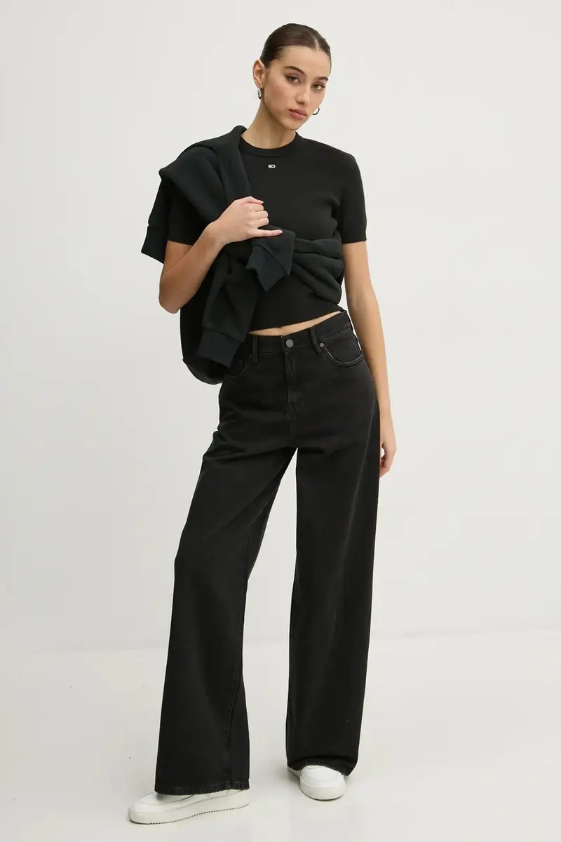 maglione in cotone colore nero DW0DW19336 miniatura 2