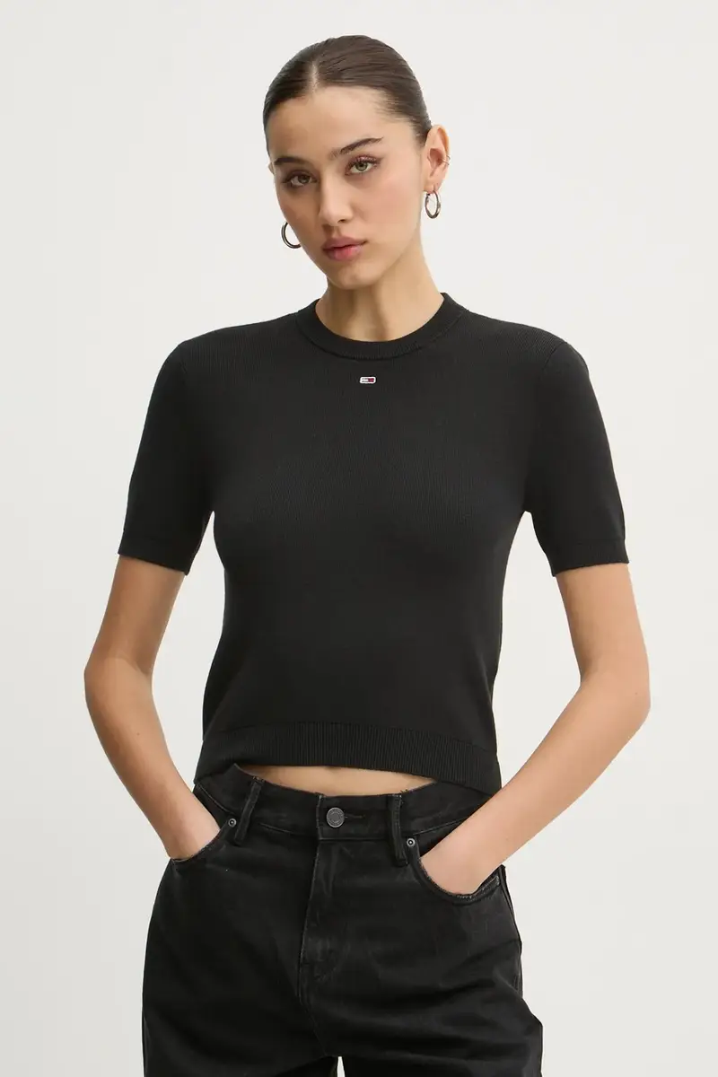 maglione in cotone colore nero DW0DW19336 miniatura 4