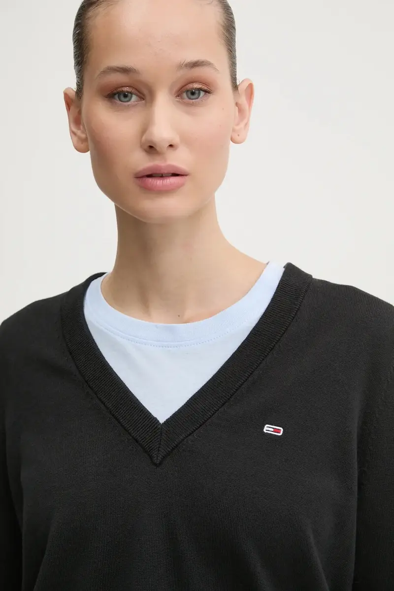 maglione in cotone colore nero DW0DW19888 miniatura 4