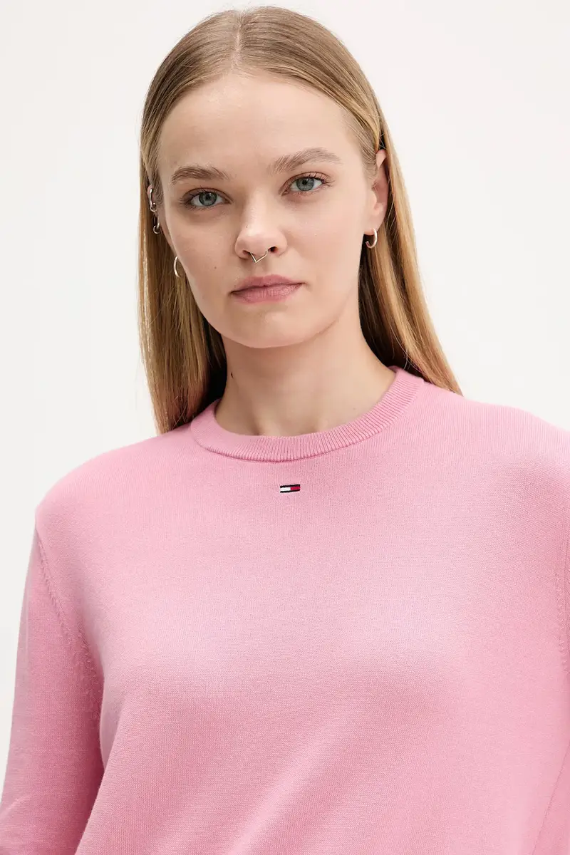 maglione in cotone colore nero DW0DW20159 Rosa miniatura 4