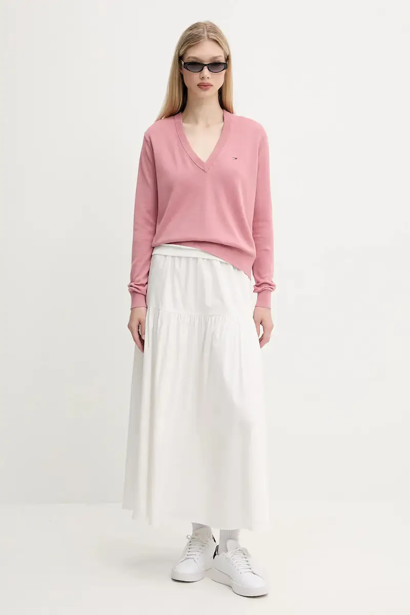 maglione in cotone colore rosa DW0DW19888 miniatura 2