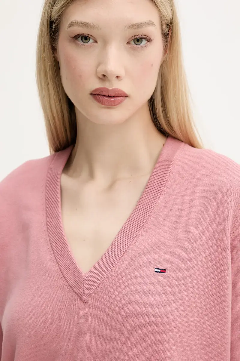 maglione in cotone colore rosa DW0DW19888 miniatura 4