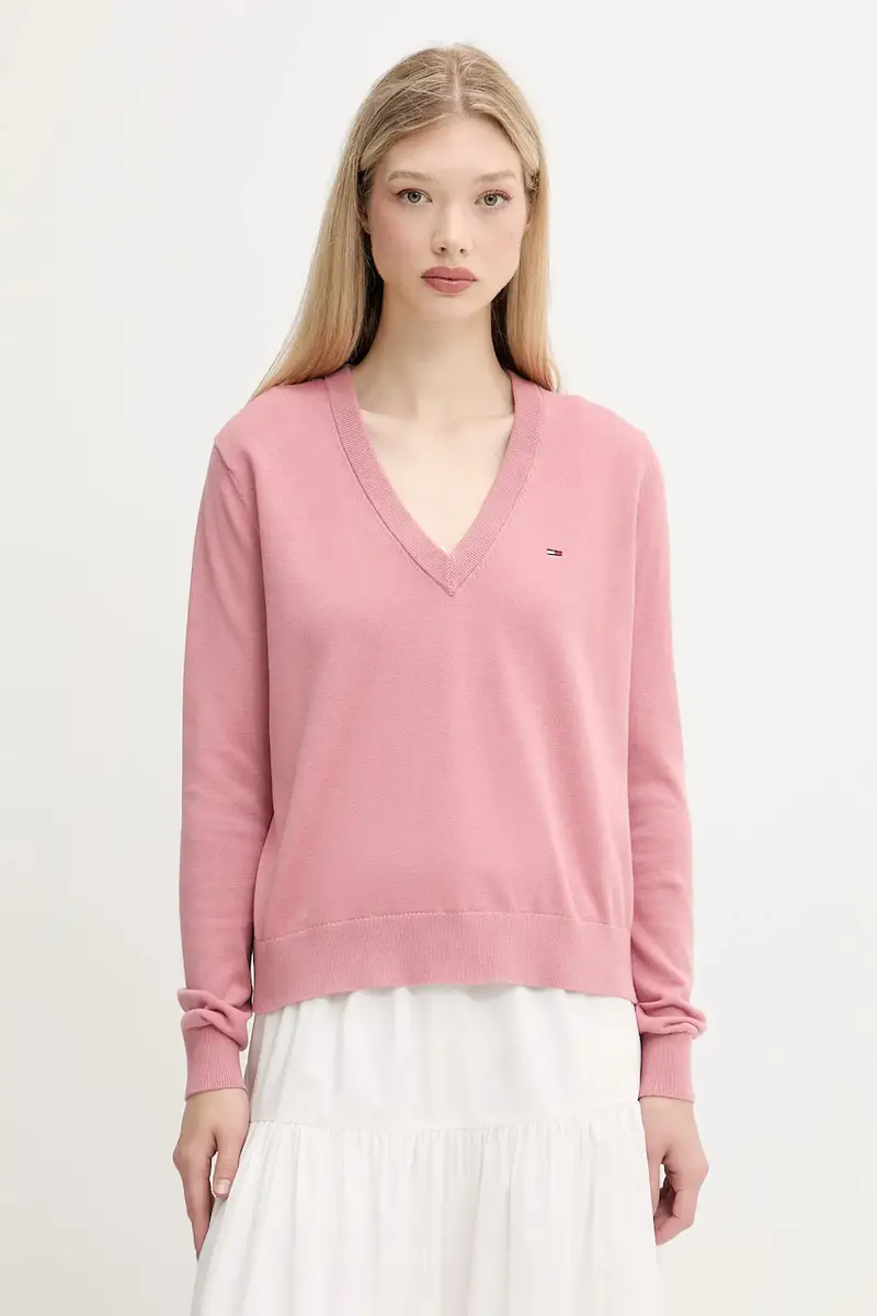 maglione in cotone colore rosa DW0DW19888