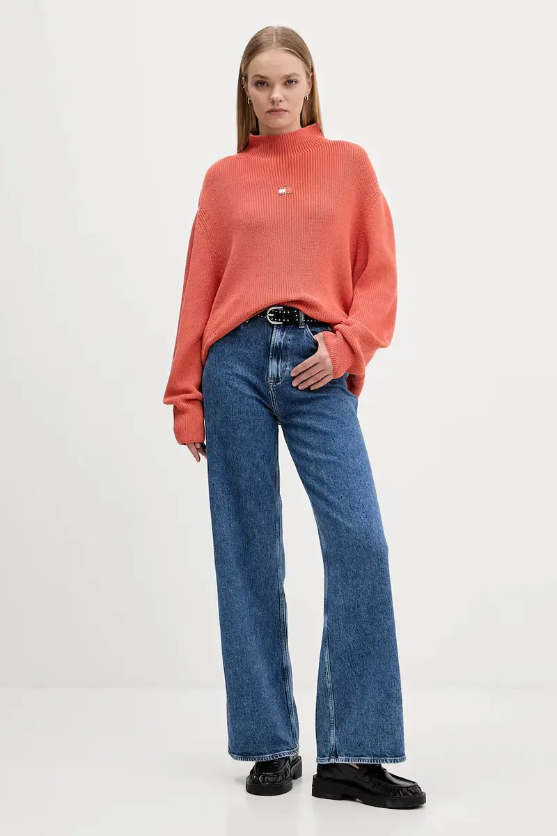 maglione in cotone donna colore arancione DW0DW21676 miniatura 2