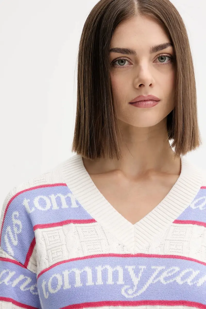 maglione in cotone donna colore beige DW0DW21682 miniatura 4